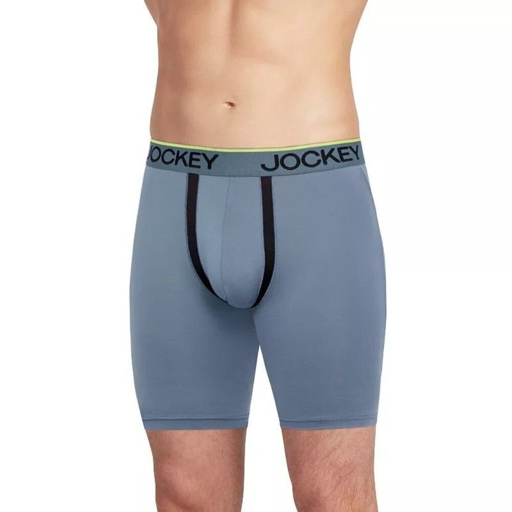 Jockey Mens Underwear Everyday Active Long-Leg Boxer Briefs 4 Pack Medium
